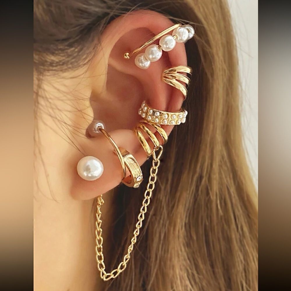 Pearl cuff earrings  N598